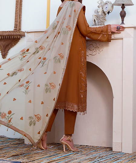 Chantelle Embroidered Luxury Chiffon Collection 3 piece suit SH-02-A