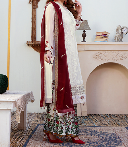 Chantelle Embroidered Luxury Chiffon Collection 3 piece suit SH-06