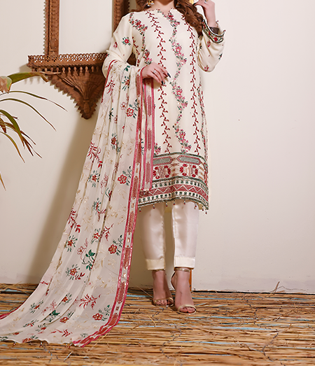 Chantelle Embroidered Luxury Chiffon Collection 3 piece suit SH-11