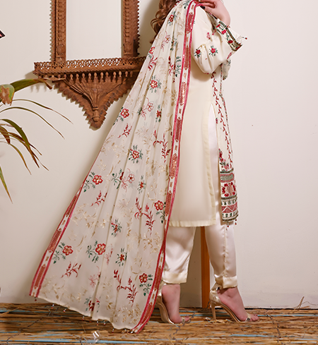 Chantelle Embroidered Luxury Chiffon Collection 3 piece suit SH-11