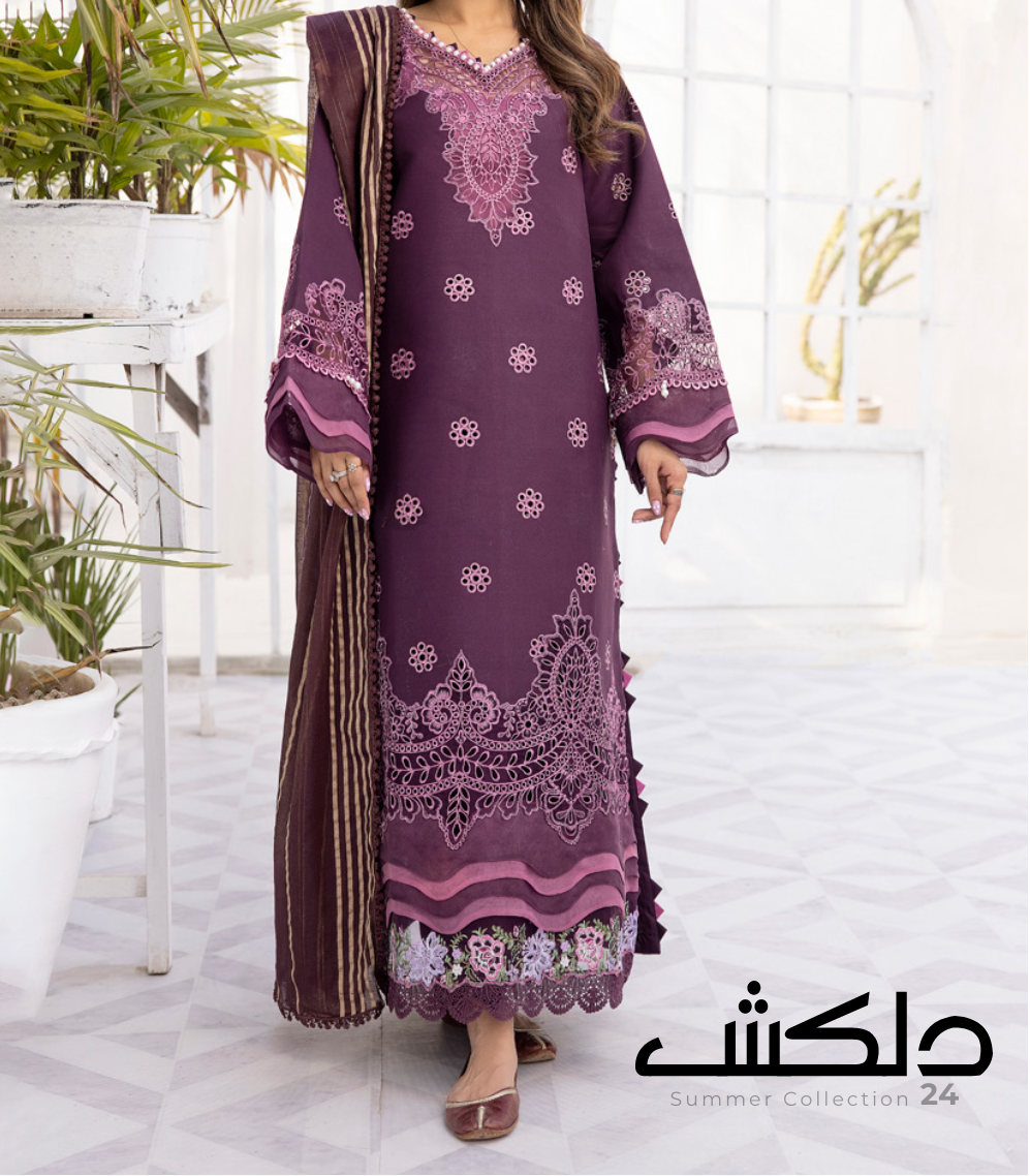 Unstitched 3 PC suit Dilkash Parishay DS-04