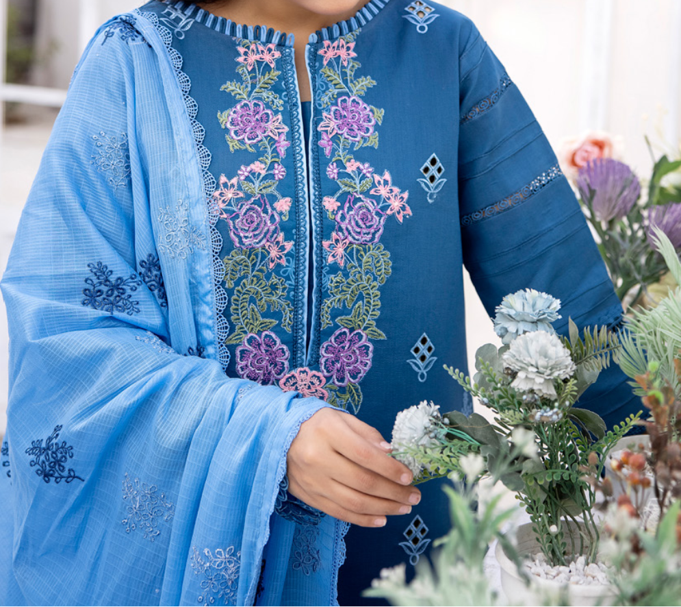 Unstitched 3 PC suit Dilkash Parishay DS-14