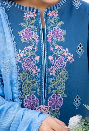 Unstitched 3 PC suit Dilkash Parishay DS-14