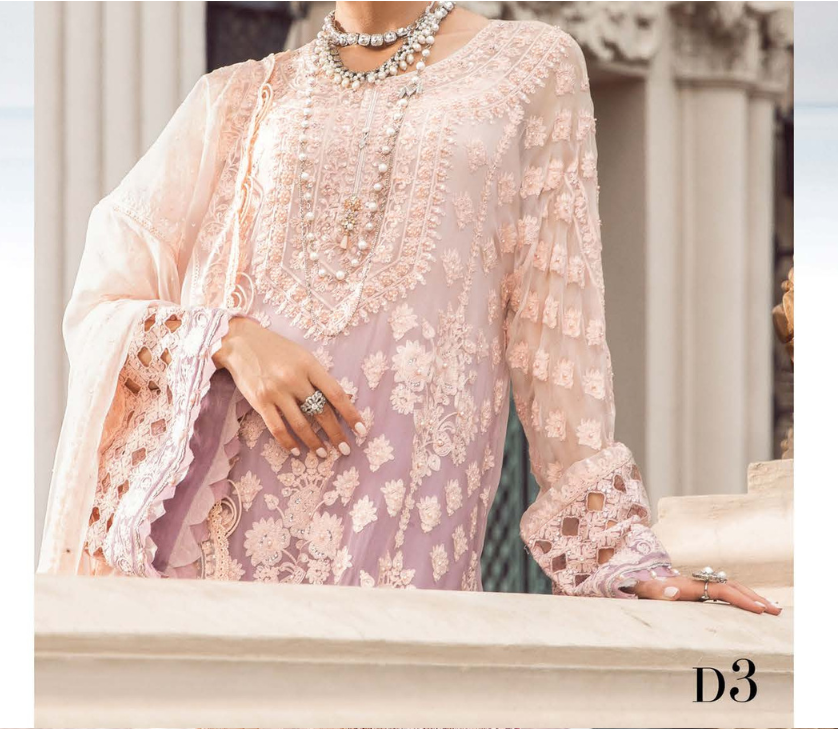 MARIA.B Luxury Chiffon Wedding Formals – MPC-23-103 Lilac