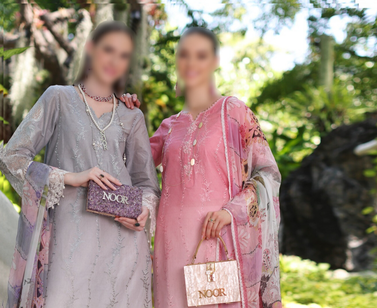 Noor By Saadia Asad Luxury Chikankari Lawn 2024 Collection - Elegant Lawn Suit with Intricate Chikankari Embroidery