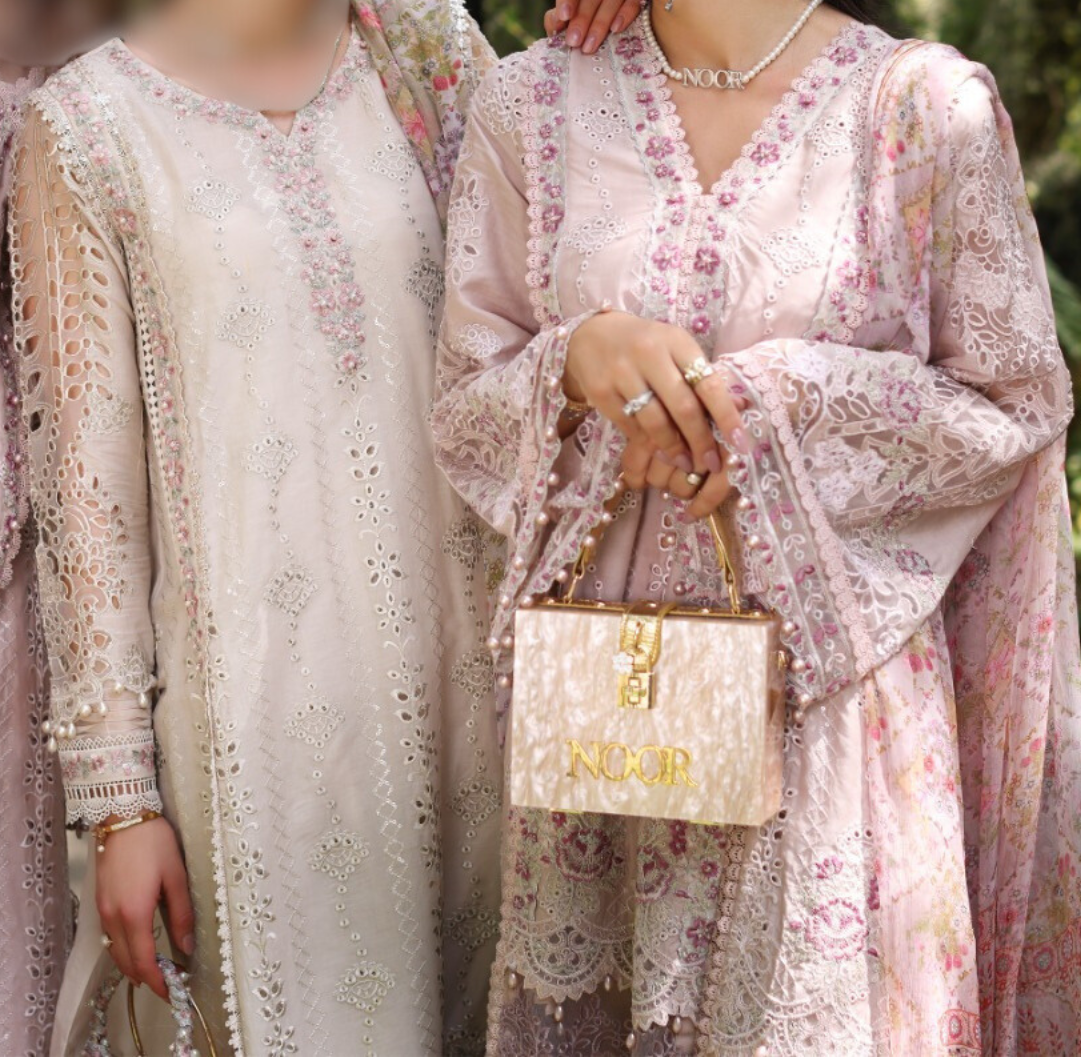 Noor By Saadia Asad Luxury Chikankari Lawn 2024 Collection - Elegant Lawn Suit with Intricate Chikankari Embroidery