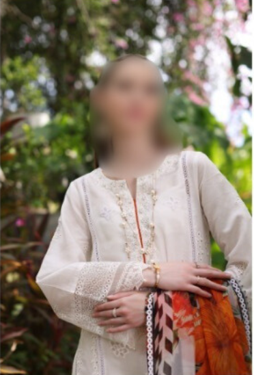 Noor By Saadia Asad Luxury Chikankari Lawn 2024 Collection - Elegant Lawn Suit with Intricate Chikankari Embroidery