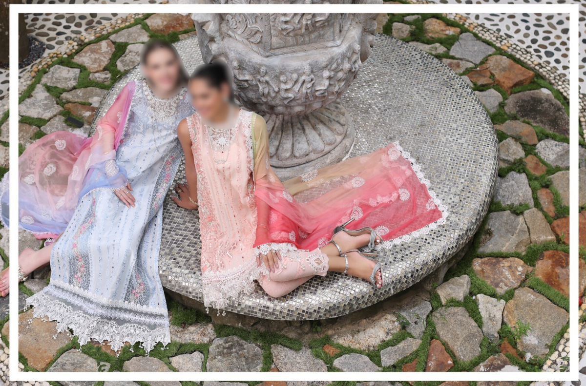Noor By Saadia Asad Luxury Chikankari Lawn 2024 Collection - Elegant Lawn Suit with Intricate Chikankari Embroidery