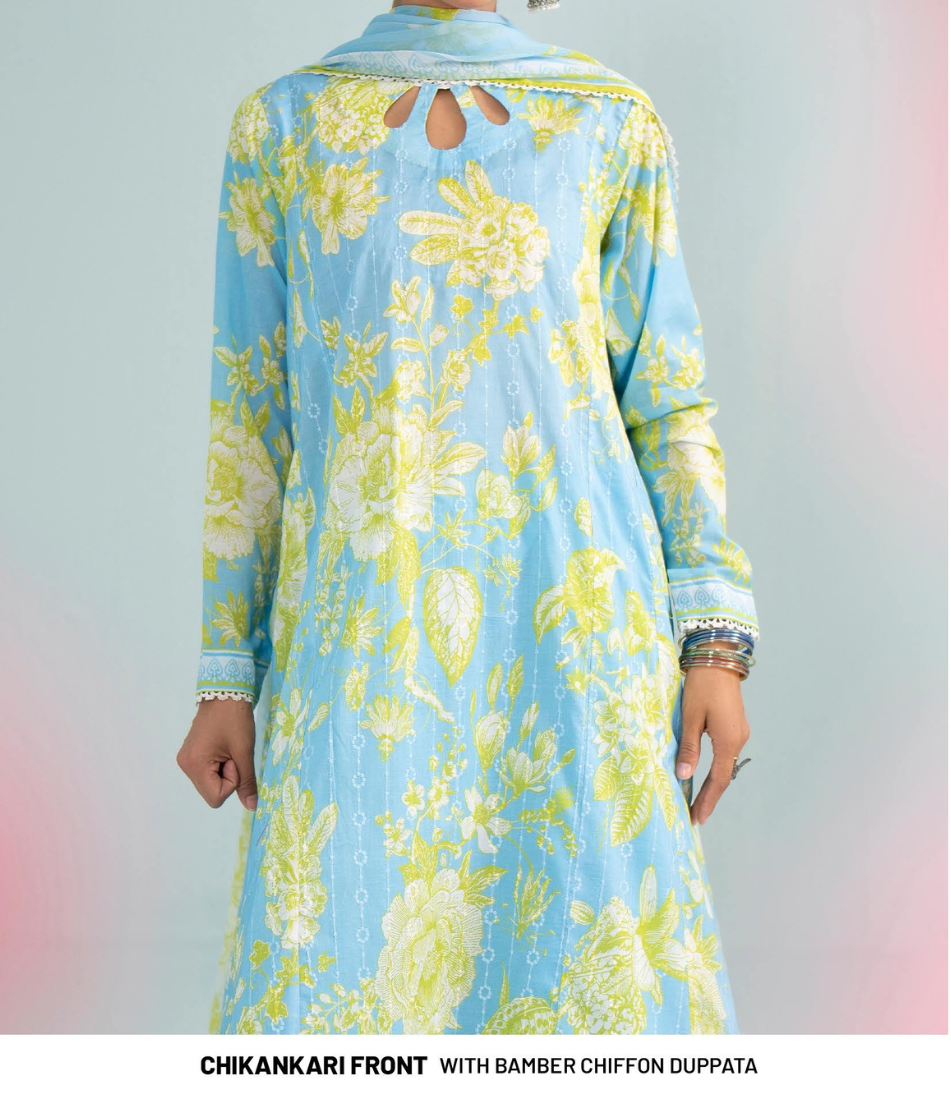 Digital Printed Chikankari Lawn with Bamber Chiffon Dupatta pakistani suits