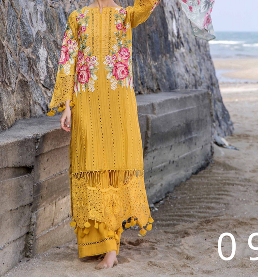 Embroidered Adans libas ocean Pakistani suit