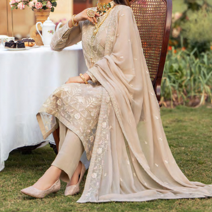 Amal – Merakish Embroidered Chiffon Unstitched 3Pc Suit