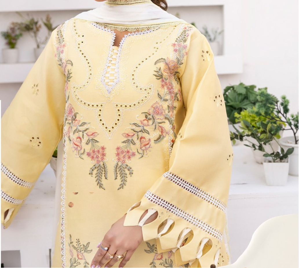 Unstitched 3 PC suit Dilkash Parishay DS-01