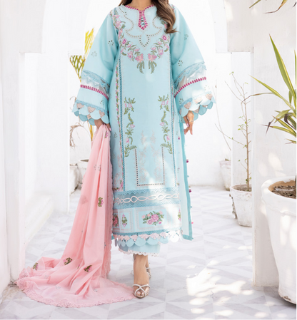 Unstitched 3 PC suit Dilkash Parishay DS-02
