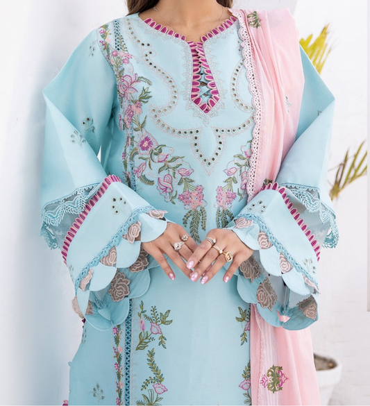 Unstitched 3 PC suit Dilkash Parishay DS-02