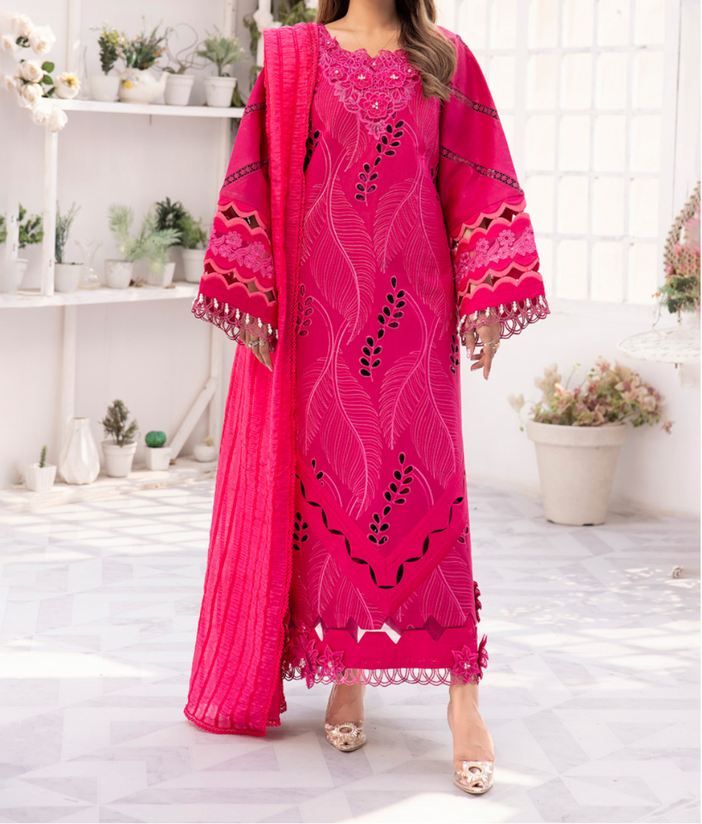 Unstitched 3 PC suit Dilkash Parishay DS-07