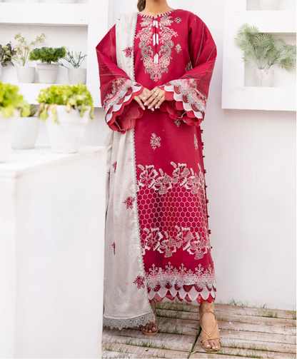 Unstitched 3 PC suit Dilkash Parishay DS-13