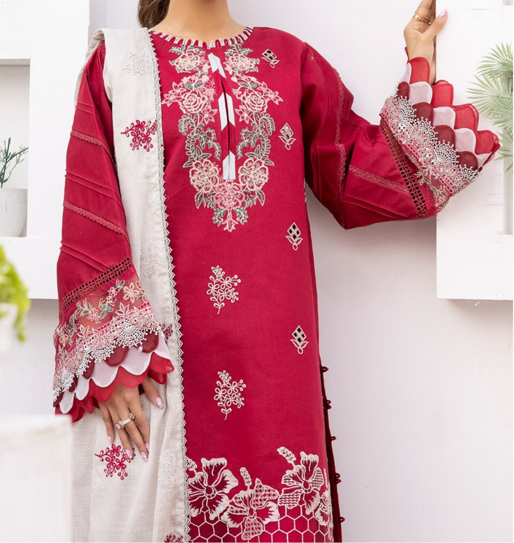 Unstitched 3 PC suit Dilkash Parishay DS-13