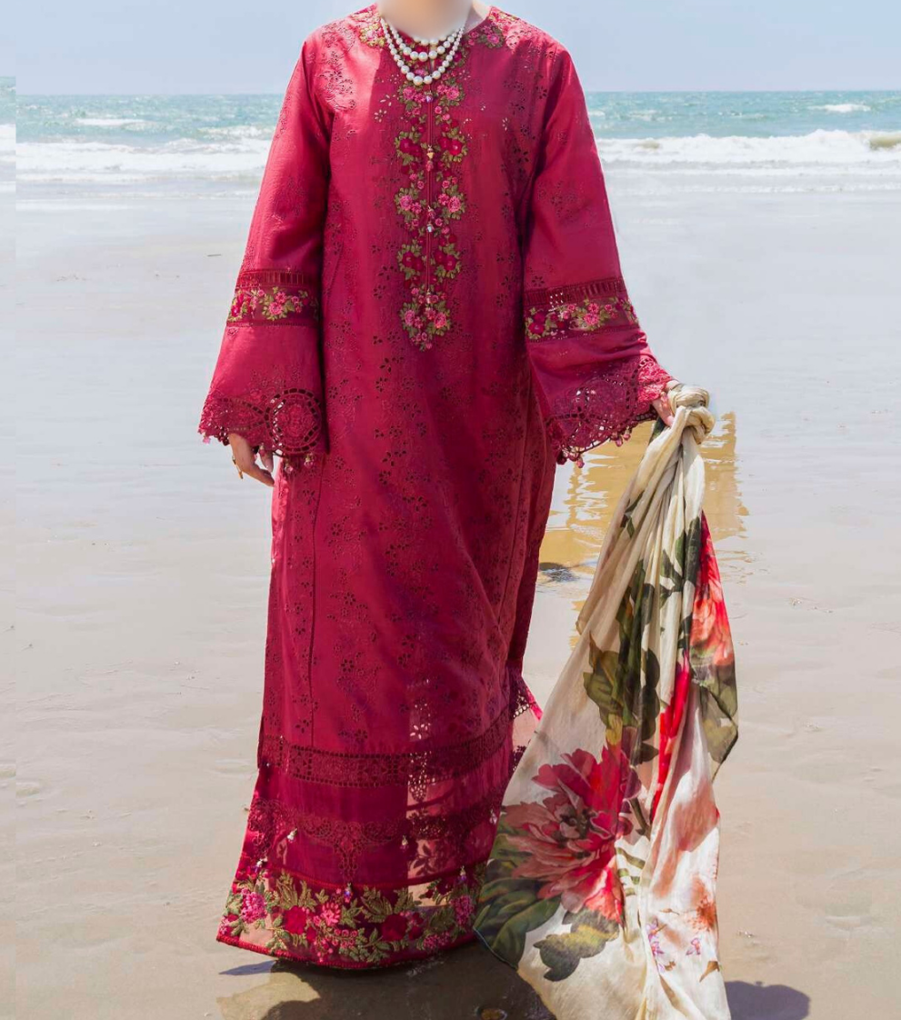 Luxury Festive Lawn Suit from Elaf's Hania Aamir Collection | Unstitched Pakistani Suits