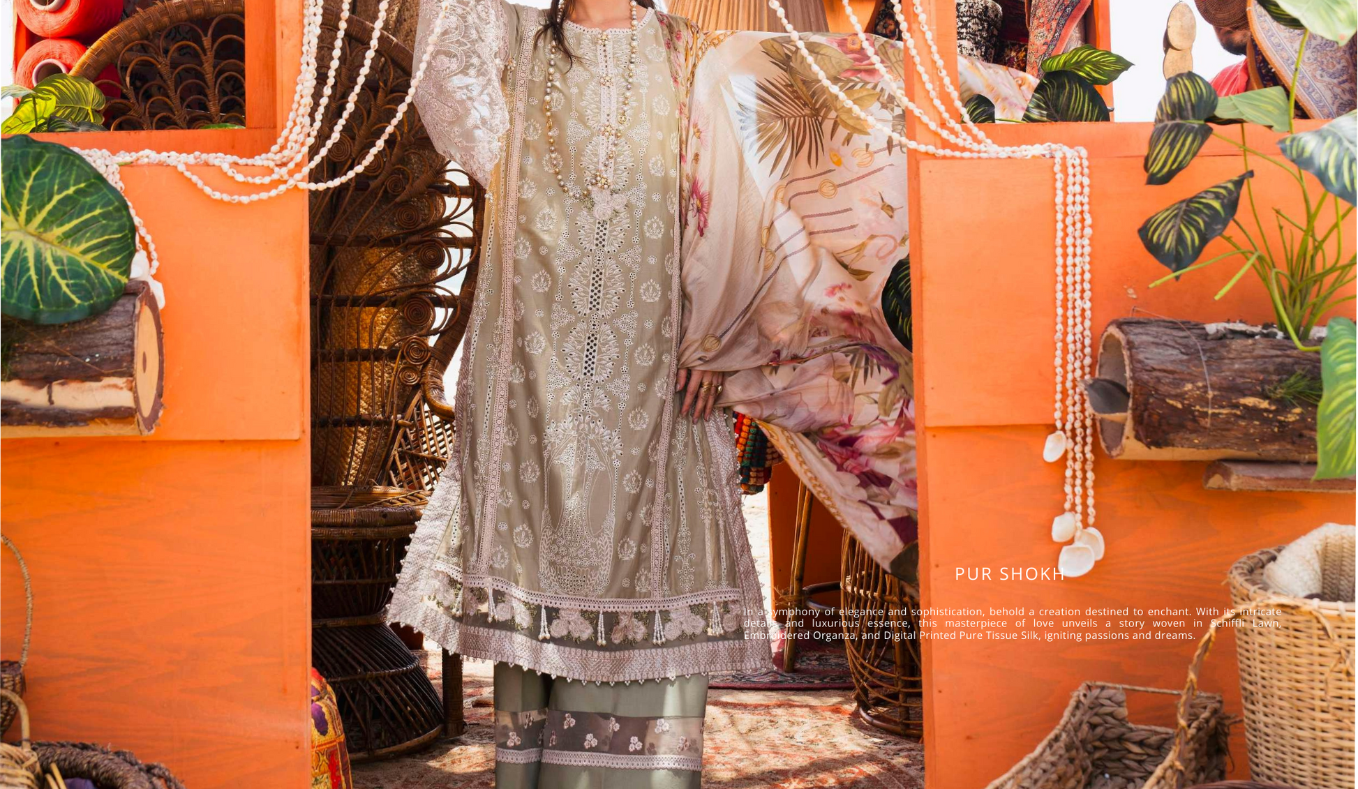 Luxury Festive Lawn Suit from Elaf's Hania Aamir Collection | Unstitched Pakistani Suits