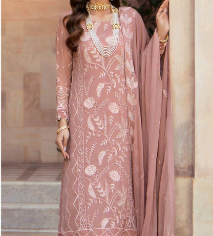 Embroidered Chiffon Merakish Pakistani suit 3 PC unstitched