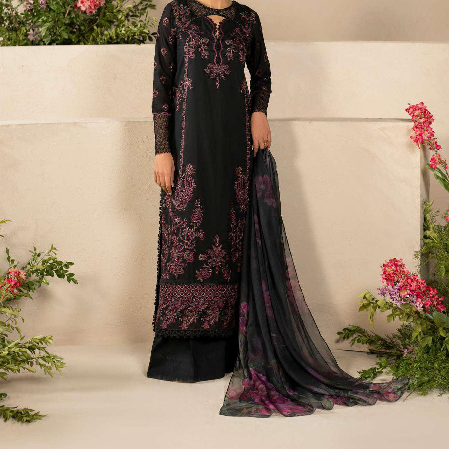 IZNIK Festive Lawn 25 EFL – Luxury Pakistani embroidered lawn suit in pastel shades with delicate floral detailing, intricate embroidery and chiffon dupatta, perfect for festive wear.