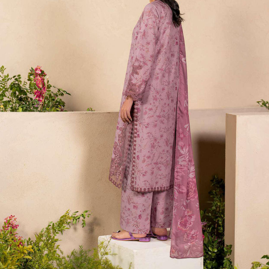 IZNIK Festive Lawn 25 EFL – Luxury Pakistani embroidered lawn suit in pastel shades with delicate floral detailing, intricate embroidery and chiffon dupatta, perfect for festive wear.