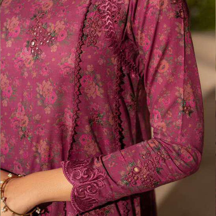 IZNIK Festive Lawn 25 EFL – Luxury Pakistani embroidered lawn suit in pastel shades with delicate floral detailing, intricate embroidery and chiffon dupatta, perfect for festive wear.