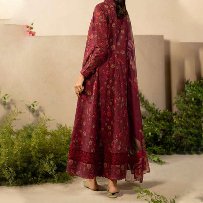 IZNIK Festive Lawn 25 EFL – Luxury Pakistani embroidered lawn suit in pastel shades with delicate floral detailing, intricate embroidery and chiffon dupatta, perfect for festive wear.