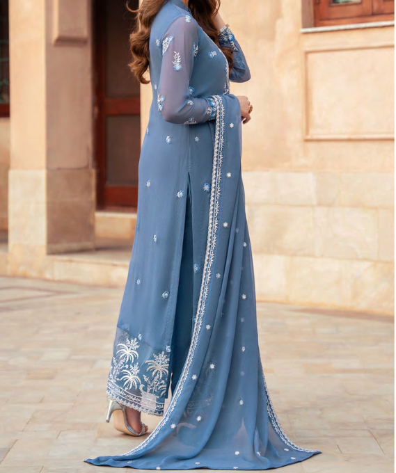Lina - Merakish Embroidered Chiffon Unstitched 3Pc Suit