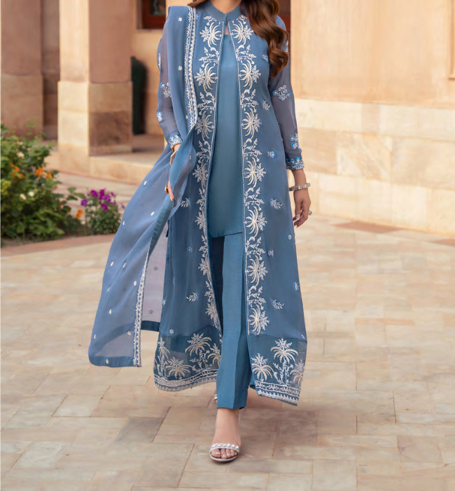 Lina - Merakish Embroidered Chiffon Unstitched 3Pc Suit