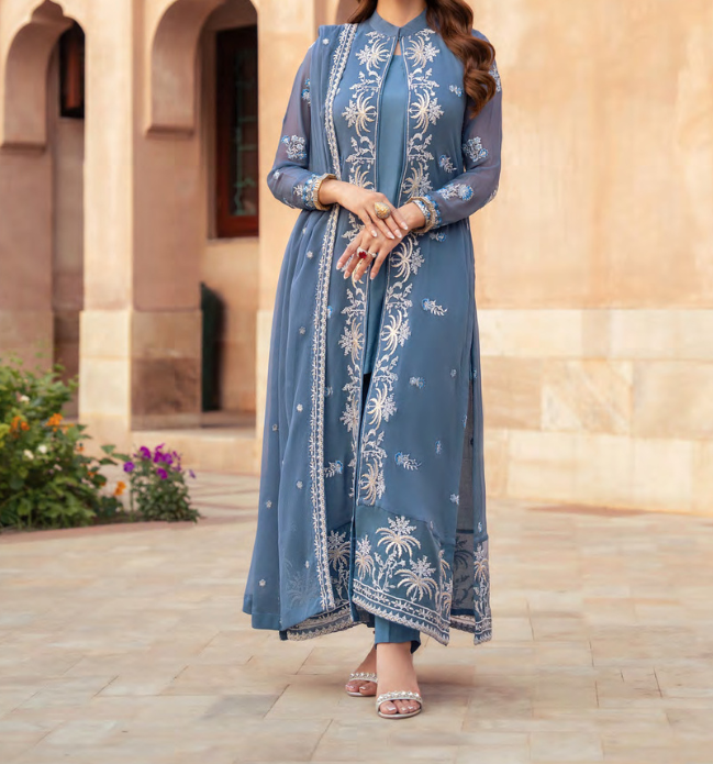Lina - Merakish Embroidered Chiffon Unstitched 3Pc Suit