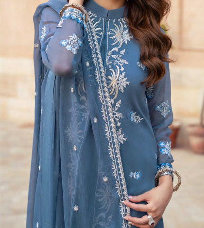 Lina - Merakish Embroidered Chiffon Unstitched 3Pc Suit