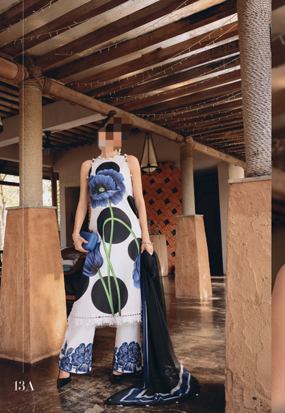 Maria.B M.Prints Volume 29 | Off White Blue Floral | MB26mpt D-13 A