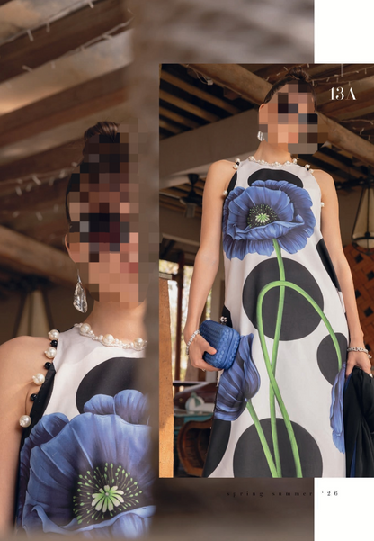 Maria.B M.Prints Volume 29 | Off White Blue Floral | MB26mpt D-13 A