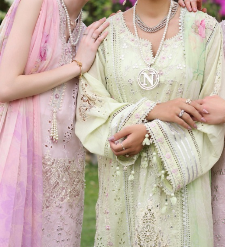 Noor By Saadia Asad Luxury Chikankari Lawn 2024 Collection - Elegant Lawn Suit with Intricate Chikankari Embroidery
