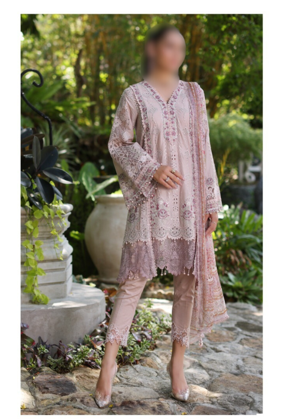 Noor By Saadia Asad Luxury Chikankari Lawn 2024 Collection - Elegant Lawn Suit with Intricate Chikankari Embroidery