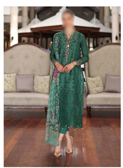 Noor By Saadia Asad Luxury Chikankari Lawn 2024 Collection - Elegant Lawn Suit with Intricate Chikankari Embroidery
