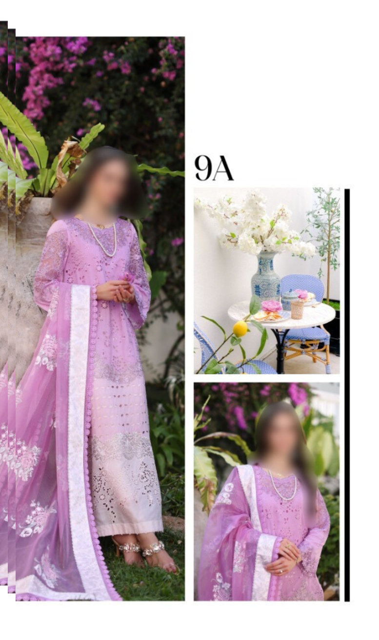 Noor By Saadia Asad Luxury Chikankari Lawn 2024 Collection - Elegant Lawn Suit with Intricate Chikankari Embroidery