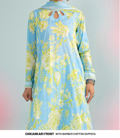 Digital Printed Chikankari Lawn with Bamber Chiffon Dupatta pakistani suits